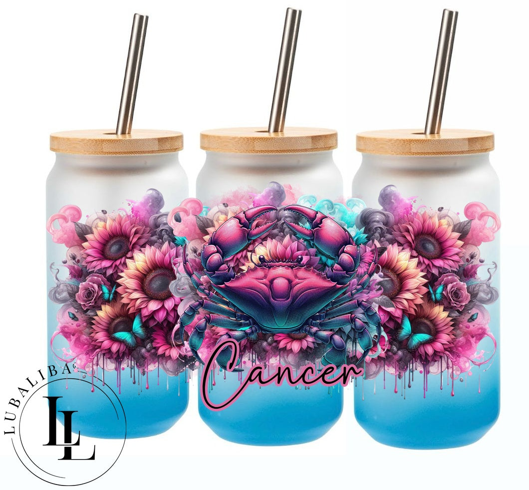 Glas " Cancer - Krebs " Sternzeichen ArtNr.: STF